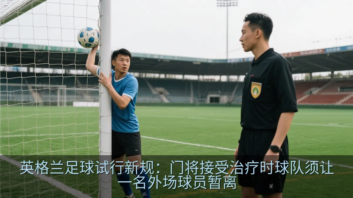 足球场边球员准备掷界外球，裁判关注比赛时间